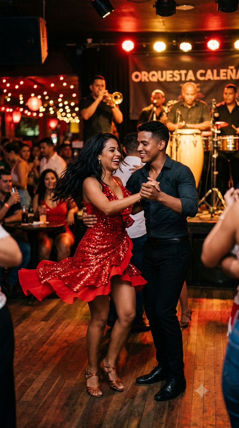 Pareja bailando salsa